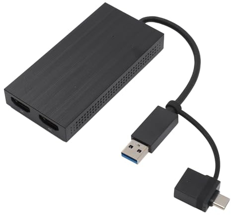 VBESTLIFE Adaptateur USB vers Double HDMI, Adaptateur USB 3.0 ou USB C vers HDMI pour Deux Moniteurs, Sortie HD 2K + 4K, Compatible avec OS X, Windows