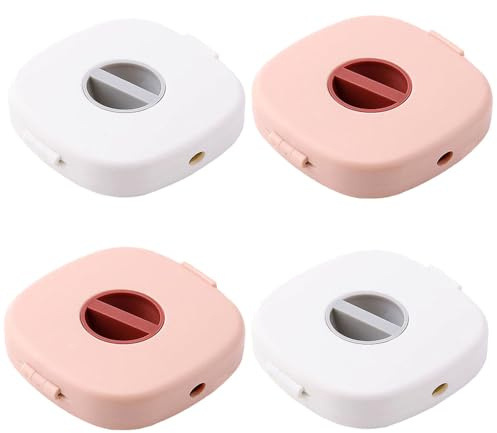 ABS Kabelaufroller, Kabelaufwicklung Kabelaufwickler mit Handyhalter, USB Kabel Organizer Datenkabel Aufbewahrungsbox für Büro Home [4-tlg]