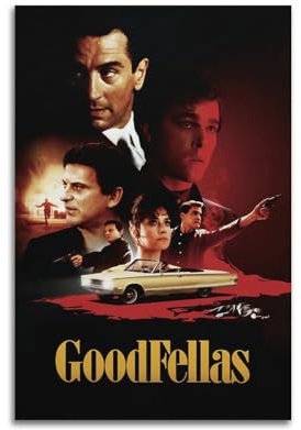 ZaMouss Filmposter GoodFellas auf Leinwand, Wandkunst, Dekoration, Wohnzimmer, Schlafzimmer, Dekoration, Poster, 50 x 75 cm, ungerahmter Stil