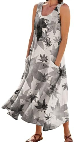 Kleid Damen Brautjungfernkleider Lang Blusenkleid Damen Kleid Damen Sommer Damen Kleider Elegant Hochzeit Strandkleid Elegante Kleider Damen Sommerkleider Damen Sommerkleid Damen Leicht（6-Gray,L）