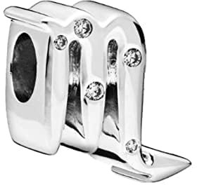 GHMIOU Sternzeichen Charm Bead 925 Sterling Silber Anhänger Passend für Pandora Armbänder 12 Sternbilder Charm Kompatibel mit Pandora Armband (Skorpion 10.24~11.22)