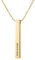 Personalised Name 3D Long Bar Necklace in Silver, Gold and Rose Gold, Custom Engraved Jewellery With Gift Box (Gold)