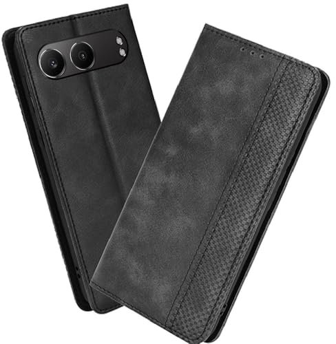 XINNI Housse pour Telephone OnePlus Nord 4 5G Etui, PU/TPU Retourner Cuir Coque Magnétique Portefeuille, Noir