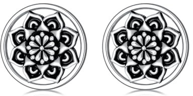 Shusukue Boho Ohrstecker Silber 925 Damen Ohrringe Vintage Lotus Ohrringe Stecker