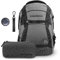 coocazoo Schulrucksack-Set Mate „Black Carbon & Music“ 3-teilig, schwarz-grau, ergonomischer 30L Tornister, höhenverstellbar, für Kinder ab der 5. Klasse, inkl. Federmäppchen & Colour UP-Set