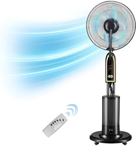 GOYUXV Ventilatore Nebulizzatore A 3 Velocità Di Raffreddamento (16 Pollici) - Ventilatore Da Pavimento Con Serbatoio Dell'acqua - Ventilatore Nebulizzatore Oscillante