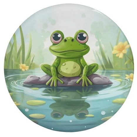 Küchenmagnete für Kühlschrank, Frosch im Teich, bedruckt, starke Kühlschrankmagnete, Glasmagnete für Küche, Büro, Zuhause und Schrank, 2 Stück