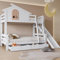 Lit Superposé avec Fenêtres Et Escalier Basculant À Quatre Niveaux Lit Cabane Lit 90x200 & 120x200 Cm Lit Et Mère avec Toboggan Et 2 Tiroirs Cadre De Lit Bois Massif Lit Mezzanine Blanc