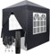 LEADZM 2x2m Tonnelle de Jardin Pliante,Pop-up Barnum,Imperméable,Réglable en Hauteur,UV 50+,avec 4 Côtés Coupe-Vent,Cadres en Acier,Convient pour la Fête, l'extérieur,Patio,Camping,Gris Foncé
