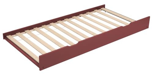 Happy Garden Terrakotta-Bettkasten aus Holz, zusätzlicher Schlafplatz mit Lattenrost und Rollen, unter dem Bettkasten verstaubar