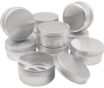 Wopanxye Lot de 10 boîtes en aluminium de 80 ml, gloss à lèvres, baume, crème pour le visage, bain pour le corps, lotion, récipient cosmétique, pot rond de voyage, petite mini pommade aux épices,
