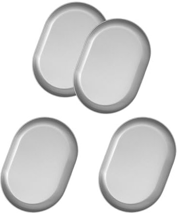 ROYJJ Plato bajo de acero inoxidable 304 Textura Cocción y servicio Uso reutilizable para cocina y comedor Uso multifuncional 4PCS 304 bandeja poco profunda de acero inoxidable