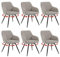 WOLTU 6er Set drehbare Esszimmerstühle, Samt gepolsterte ergonomische Esszimmertühle mit Metallbeinen,Esszimmertühle mit Rücken- und Armlehnen, für Küche, Wohnzimmer, Balkon, Hellgrau, EZS85hgr-6