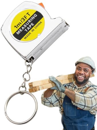 Mini-Stahl Lineal – 90 cm einziehbares weiches Band mit doppelter Skala mit Schlüsselhaken | Tragbares Maßband mit automatischem Rückprall zum Nähen, Basteln, Klassenzimmer, Werkbank, Werkzeug