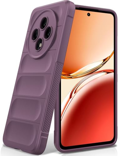 BonYonka Cover in Silicone per Oppo Reno 12F/Reno 12 FS 4G/5G, Viola | Design Ondulato Antiurto, Fodera in Microfibra Antigraffio, Touch Morbido Setoso, Protezione Anticaduta di Grado Militare