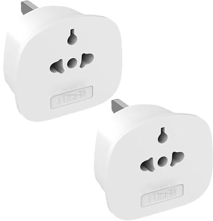 Adaptador de Enchufe, 2 Piezas Toma de Corriente, Conector Internacional Enchufe UK con Fusible 13A para Teléfonos Cámaras Portátiles