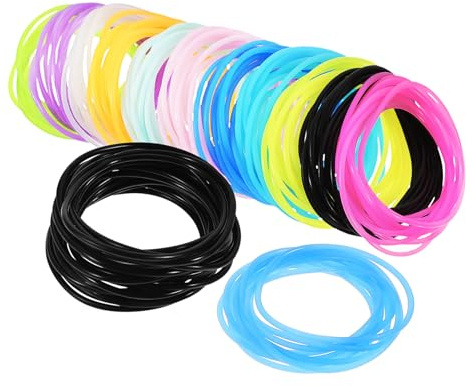 BRIGHTFUFU Nachtleuchtende Silikonarmbänder 150 Stück Für Mädchen Leuchtende Gelée Armbänder Aus Weichem Silikon Elastische Glow in The Dark Armbänder Für Partys Festivals Und Nachtveranstaltungen