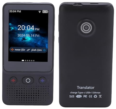 XUMIUZIY Sprachübersetzergerät, 2-Wege-Echtzeit-Smart-Sprachübersetzer mit 3,0-Zoll-Touchscreen für die Übersetzung von 138 Sprachen, WLAN-, Mikrofon mit Geräuschunterdrückung