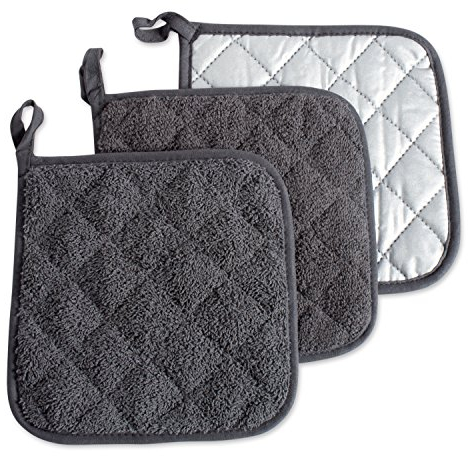 DII Lavabile in lavatrice, resistente al calore, grigio minerale, 17,8 x 17,8