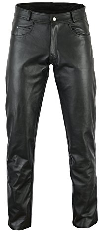 Bikers Gear Australien nya damer mjukt läder rock and roll motorcykel komfort läderjeans byxor gjorda av premium läder för bekväm passform, svart, storlek XL
