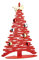 Alessi Bark for Christmas Decorazione Natalizia di Design a Forma di Albero, Acciaio, Rosso, M