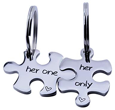 omodofo Puzzle-Schlüsselanhänger-Set, 2 Stück, Gay Boyfriend Paare, Schmuck, LGBT Lesbian Freundin Jahrestag Valentinstag Hochzeit Geschenke