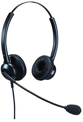 Mairdi Affordable Double Ear Noise Cancelling Office/Call Centre Headset with 3.5mm Adapter Cable for iPhone, Samsung, HTC, LG, BlackBerry, ZTE, Huawei and All Smartphones with 3.5mm Port