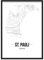 JUNIWORDS Stadtposter, St Pauli, Wähle eine Größe, 21 x 30 cm, Poster mit Rahmen, Schrift B, Weiß