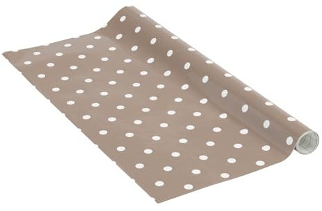 Venilia Pellicola adesiva, Punti tortora tratteggiato punteggiato, 45cm x 1,5m, Spessore 95μ, Pellicola autoadesiva per mobili o cucina, carta da parati, PVC senza ftalati, Prodotto in UE