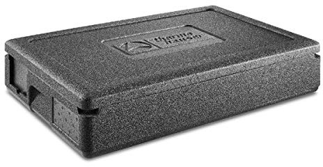 thermohauser EPP-Thermobox GN 1/1 Gastrostar inklusive Deckel - 15 Liter Volumen - 60 x 40 x 14,5 cm - 5-farbiges Einsteckkartenset, Schwarz