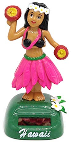 LUCYPAPASHOW Solar Wackel Figur, Hula-Girl, Hawaii, Mädchen, Ideal Für Die Fensterbank, Auto, Büro, Schreibtisch, Einfach Süss. Wichtelgeschenk, Adventskalender, Adventskalenderbefüllung (Hula-Girl)