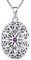 FJ Oval Foto Medaillon Kette Damen 925 Sterling Silber Personalisierte Medaillon zum öffnen für Bilder Memory Medaillon Anhänger Halskette mit Amethyst Schmuck Geschenke für Frauen Mädchen