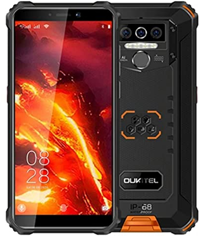 4G Téléphone Portable Incassable OUKITEL WP5 Pro, Batterie 8000mAh, Android 10 Smartphone Débloqué Etanche IP68, Lampe de Poche 4 LED, Helio A25 4Go+64Go, Reconnaissance Faciale, GPS Dual SIM Orange