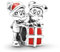 PANDORA DISNEY Charm Mickey & Minnie Maus mit Geschenk silber/rot, Emaille 799194C01