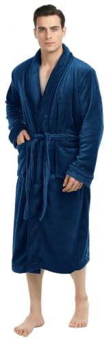 NY Threads Herren-Bademantel, luxuriöser Plüsch-Fleece-Bademantel für Herren, Spa-Bademantel für Herren