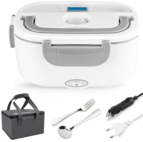 Gamelle Chauffante 60W, 1,5L, Chauffage Alimentaire Pour Le Bureau De Voiture à Domicile Utilise Portable Acier Inoxydable Lunch Box 220 v / 12 v / 24 V