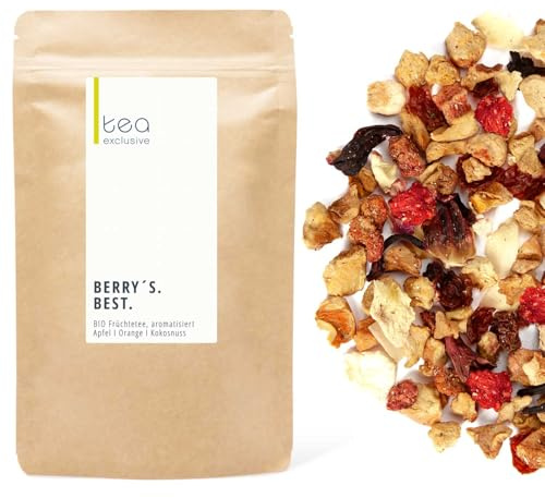 Berry's Best, 125g loser Früchtetee - tea exclusive | intensiv fruchtige Beeren - Sahne Apfel Kokos - perfekt auch als Eistee