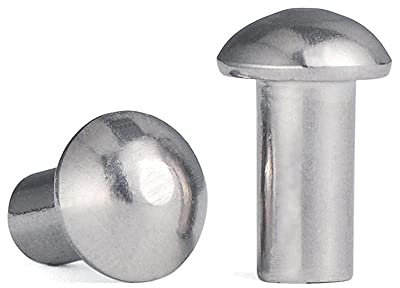 304 Rivetto a testa rotonda in acciaio inox 304, rivetto rigoroso in ribelli solido, m2m2.5m3m4m5m6-M6 * 12 * 20pcs