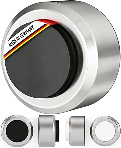 Raumhero Türstopper Wand Edelstahl (1x) Wandpuffer Selbstklebend - 100% Made in Germany - Türpuffer Wand, Türstopper Wandmontage- Edles Design für Ihr Zuhause (zum Kleben, Schwarz)