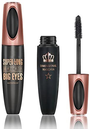 Waterproof Mascara Black, 4D Silk Fiber Eyelash Mascara, Benefit Mascar-a, Long Lasting, Extra Long Thick, Volume and Length, Clump-Free Brilliant Eyelash Masca-ra for Women Natural Eye Make-up