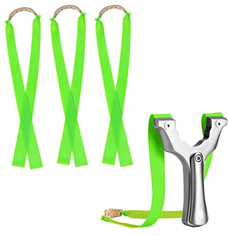 Chihutown 12 Pieces Slingshot Flat Rubber Bands 1mm Thickness, Elastic Rubber Band Bungee Replacement for Slingshot Catapult Hunting, Hunting Catapult Elastic Bungee