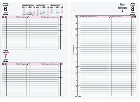 BIND B550323 Kalendereinlage für Tageskalender A5, Timer Einlage für Kalender Jahr 2023, 1 Tag / 1 Seite, Terminkalender mit System, Kalendarium für bind Systemplaner und Standard Timeplaner