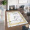TAPISO Toscana Teppich Bedruckter Teppich Grau Gold Marmor Waschbar Goldrahmen rutschfest Wohnzimmer Schlafzimmer Büro Modern Design 80 x 150 cm