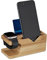 Relaxdays Station de Charge, pour Smartphone & Montre connectée, Bambou, HxLxP: 6 x 14 x 6,5 cm, Support, Nature