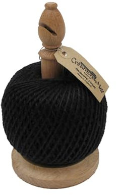 Homestead Creamore Bishop Gardening Bishop Twine Stand with cutter and 250g Jute Twine (Black Jute)