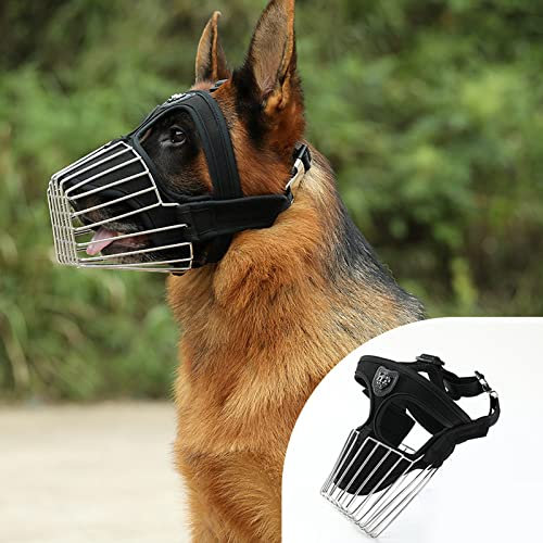 Maulkorb Hund,Metall Maulkorbe Verstärkte für Golden Retriever/Deutscher Schäferhund/Labrador,Komfort und Sicherheit für Stärke und Einfache Sauberkeit,Atmungsaktiv,Beeinflusst Nicht das Trinkwasser