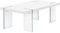 MOG CASA - Mesa de Centro NOWA con Soporte de Cristal y Tablero de Madera Blanca 120 x 70 x 45 cm para el salón con Estilo Moderno