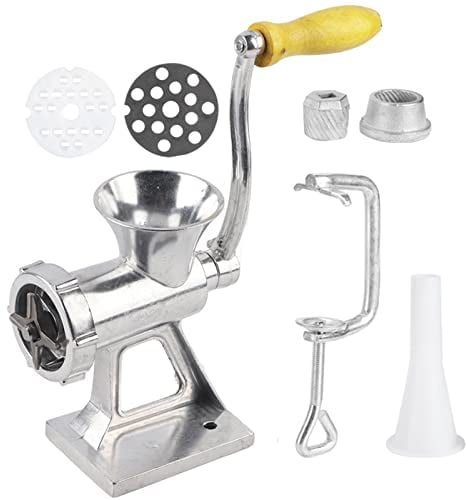 Manual Meat Grinder Aluminum Meat Spice Grinder Tool Kitchen Utensils Durable Wear Resistant Ergonomic Design Home Cooks Meat Lovers