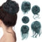 MNMNM 5/Pack Haarteil Mit Gummiband, Groß Dutt Haarteil, Gewellt Natürlich Kunsthaar Haargummi Damen Mit Haaren Hochsteckfrisuren Haarverlängerung, Messy Bun Haarteile (5 Stück/Packung) (Dark Blue)