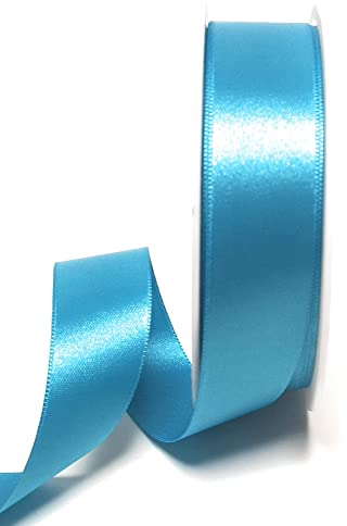 s.dekoda Satinband 25m x 25mm Türkis - Eisblau Schleifenband Dekoband Satin